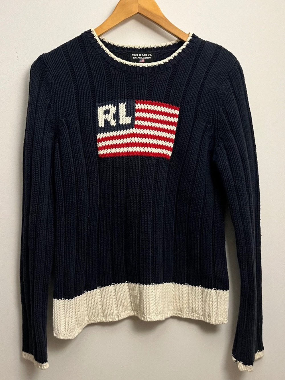 STUNNING 🤩 Vintage Ralph Lauren American Flag Knit Sweater